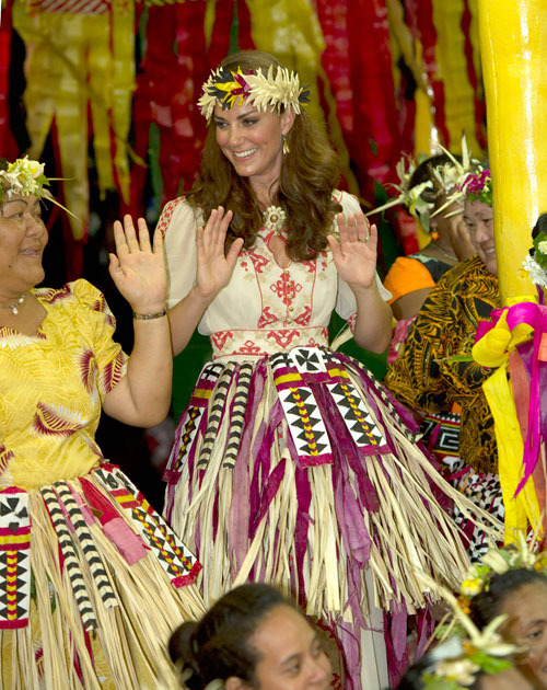 Kate Middleton Dances in Grass Skirt, Topless Pics Nixed in France