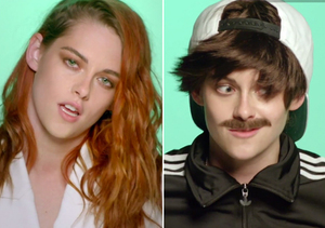Kristen Stewart and Anne Hathaway in Drag for 'Just One of the Guys' Video