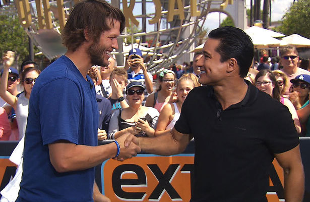 Dodgers Pitcher Clayton Kershaw Plays Ping Pong with Mario Lopez