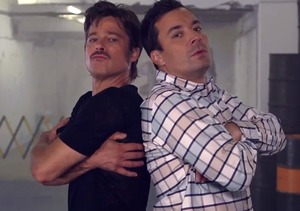 Breakdance Battle! Brad Pitt and Jimmy Fallon Hit the Cardboard