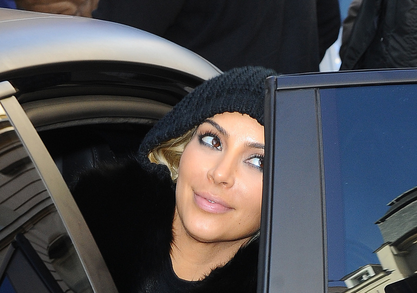 Kim Kardashian Goes Platinum Blonde in Paris