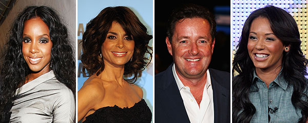 Getty Images/Extra Composite simon cowell piers morgan mel b kelly rowland