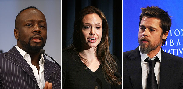 Getty Images wyclef jean angelina jolie brad pitt