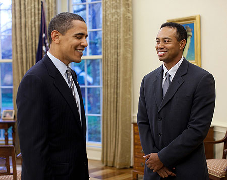 Getty Images tiger woods barack obama