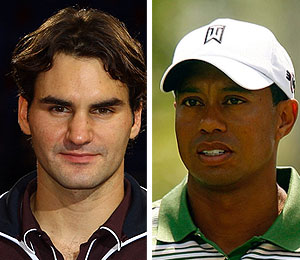 Getty Images/Extra Composite roger federer tiger woods
