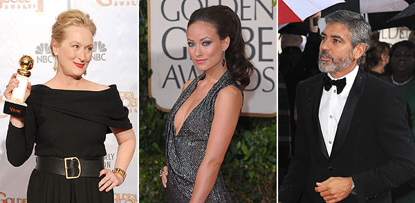 Getty Images/Extra Composite meryl streep george clooney olivia wilde