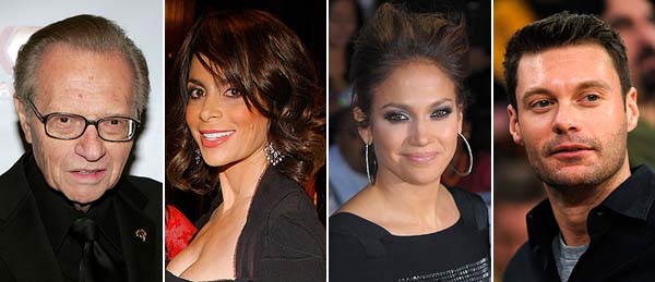 Getty Images/Extra Composite larry king paula abdul jennifer lopez ryan seacrest