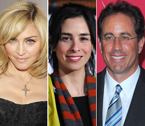 Getty Images/Extra composite Madonna, Sarah Silverman Join Jerry Seinfeld's 'Marriage Ref'