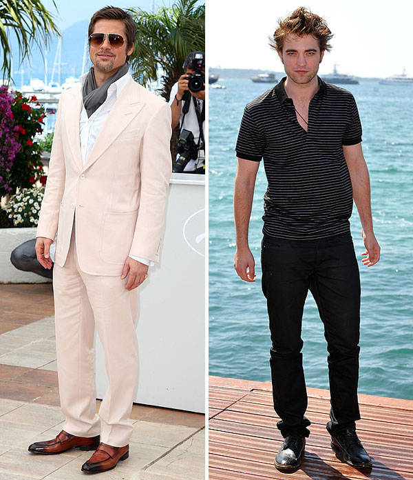 Getty Images/Extra Composite brad pitt vs. robert pattinson who is hotter?