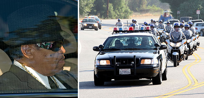 Getty Images/Extra Composite jackson family heads to michael's funeral