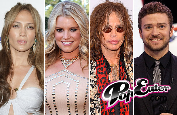 Getty Images/ jennifer lopez jessica simpson steven tyler justin timberlake