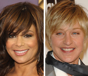 Getty Images/Extra composite Paula Abdul wishes Ellen the best of luck on American Idol