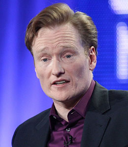 Getty Images Conan O'Brien hit his head while attempting a stunt for the show