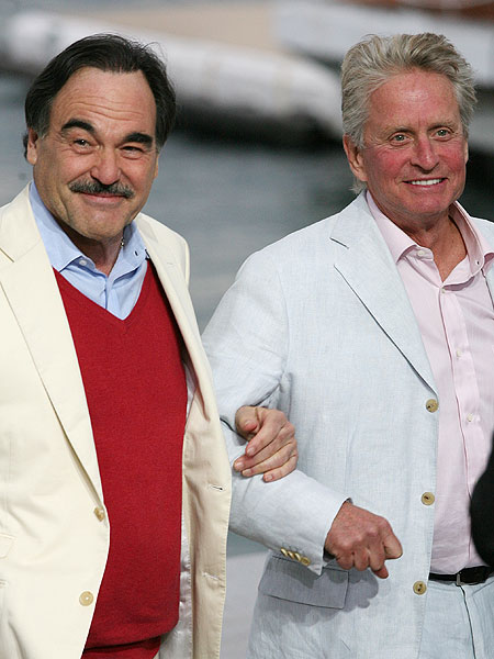 Getty Images Michael Douglas and Oliver Stone