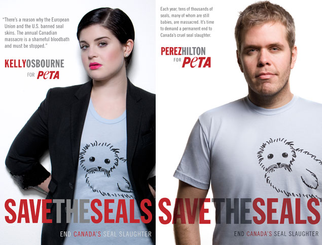 PETA Kelly Osbourne and Perez Hilton Save Baby Seals
