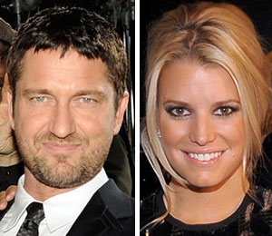 Getty Images/Extra composite Gerard Butler and Jessica Simpson are 'just friends.'