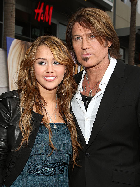 Getty Images miley and billy ray cyrus