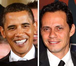 Getty Images/Extra composite Marc Anthony celebrated his birthday this year -- with President Obama!
