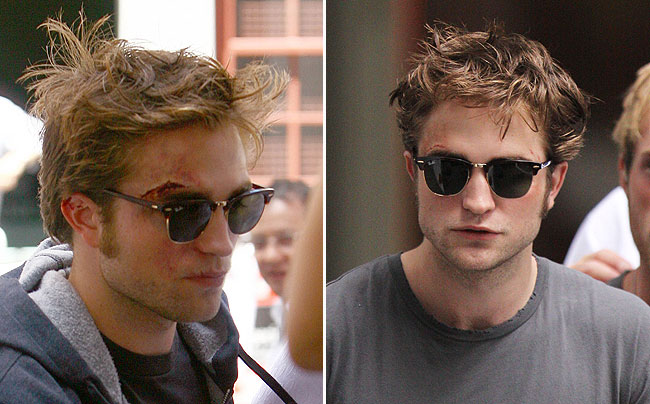 INF Photo/Extra Composite robert pattinson beat up on the set of remember me