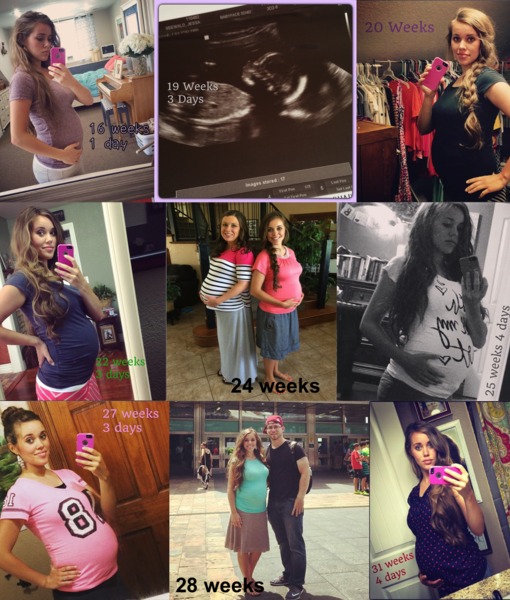 Jessa Baby Bumps 16-31 weeks