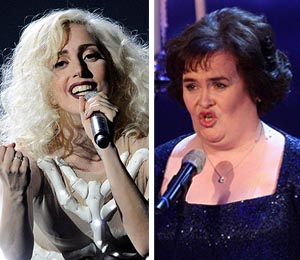 Getty Images/Extra Composite lady gaga susan boyle