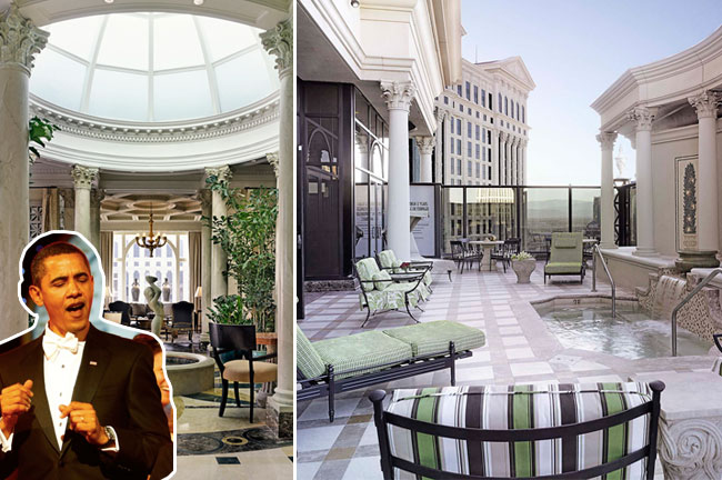 Getty Images/Caesars Palace/Extra composite Obama lived the life in Las Vegas' Caesars Palace
