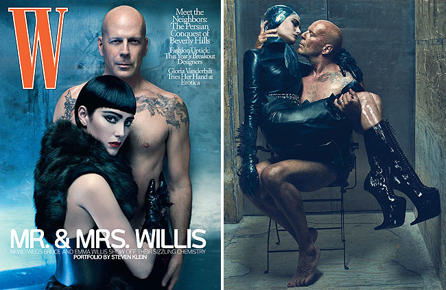 W magazine bruce willis and emma heming in a bondage shoot for w magazine
