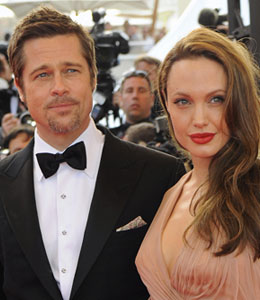 Getty Images Brad Pitt and Angelina Jolie donated to refugees in Pakistan